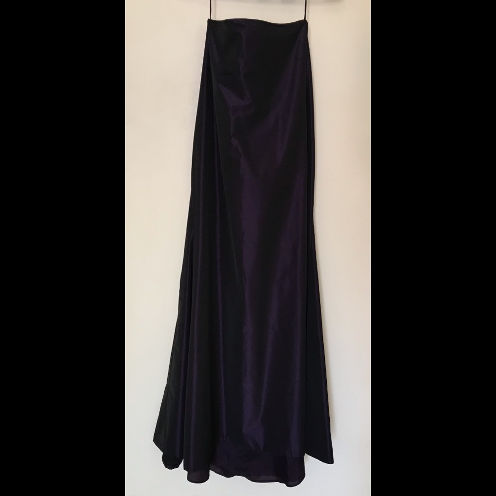 CARMEN MARC VALVO Long Trumpet Skirt Fishtail Purple Sz 2 Tailored Small…
